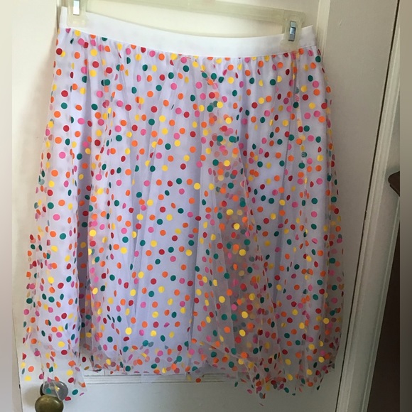 New, never worn SHEIN polka dot mesh overlay skirt, size large - Picture 1 of 3